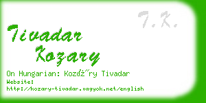 tivadar kozary business card